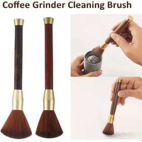 Resim Metalik Detaylarla Şık Ahşap Kahve Değirmeni Temizleme Fırçası - Espresso Makineleri İçin Dayanıklı Ev Mutfak Aracı, Kahve Tozu Temizler ve Statik Tutuşu Önler, Mutfak Temizlik Gereksinimleri, Espresso Makinesi Aksesuarı, Şık Metalik Kap, Pürüzsüz Ahşap Tutma Sapı 