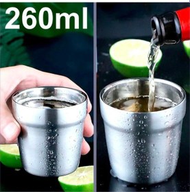 Resim Omeniv 260ml Çift Duvarlı (Double Wall) 304 Çelik Kahve Fincanı 