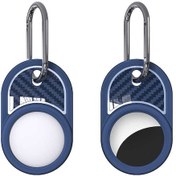 Resim Ekılıf - Airtag Uyumlu Silikon Anahtarlık - 05 - Lacivert 