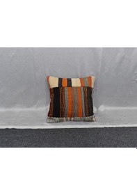 Resim Zehra Abla Halı Yeni El Dokuma Patchwork Kırkyama Dekoratif Kilim Kırlent Yastık Kılıfı 6436 Çok Renkli 