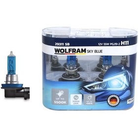 Resim Hnrlıshp Ampul 12v H11 55 Pgj19-2 Sky Blue Beyaz Işık 