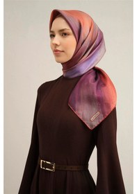 Resim Armine 2025 İlkbahar - Yaz - Dj Saf İpek Eşarp Sura -9308d01 - 90 X 90 / Mor 03 Mor 03 