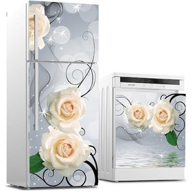 Resim Buzdolabı Ve Bulaşık Makinası Beyaz Eşya Sticker Kaplama 3D Bej G (508104287) 