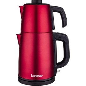 Resim Kırmızı Çelik Çay Makinesi, Hızlı ve Pratik Çay Demleme Cihazı 