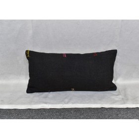 Resim Zehra Abla Halı Yeni El Dokuma Dekoratif Lumbar Kilim Kırlent Yastık Kılıfı 6632 Çok Renkli 