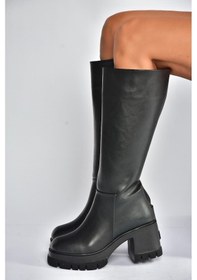Resim Fox Shoes V965067009 Siyah Kalın Topuklu Kadın Çizme Siyah 
