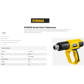 Resim RTM 305 2000 Watt Sıcak Hava Tabancası 