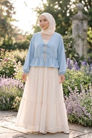 Resim CNG MODA Önü Bağlamalı Fırfırlı Kimono Gömlek 