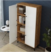 Resim ROOMART RETRA 4 KAPAKLI ÇOK AMAÇLI DOLAP , KİLER DOLABI , KİTAPLIK ATLANTİK ÇAM-MAT BEYAZ 
