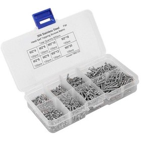 Resim Springsun M2 Karbon Çelik Otomatik Delici Vida Seti - 800 Adet Nikel Kaplama, Çapraz Düz Kafa, Dayanıklı Ve Çeşitli Uygulamalar İçin 