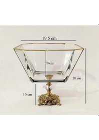 Resim Atabey Home Metal Döküm Ayaklı Gold Detaylı Salata Kasesi Lav Krn299 