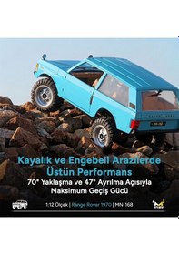 Resim Mn Model Mn168 1/12 Range Rover Classic 1970 4wd Crawler Offroad Uzaktan Kumandalı Araba Arazi Aracı Rc Model Car Truck Rtr Açık Mavi Mn-168 +dahili Işık Seti 