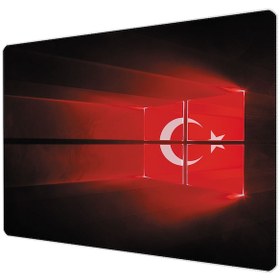 Resim 40x30cm Gaming Oyuncu Mousepad Kaymaz Kauçuk Taban Türk Bayrağı 