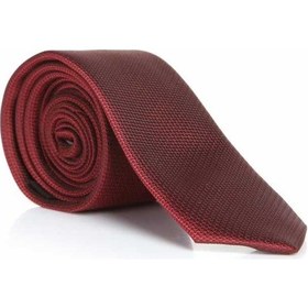 Resim Gaffy Bordo Slim Fit Düz Renk Dokuma Kravat / DDK-19 Bordo 