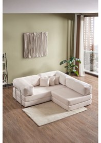 Resim Legom Sera Aktivite Koltuğu Yatak Olabilen Çok Amaçlı Kanepe Koltuk Takımı Krem Krem 