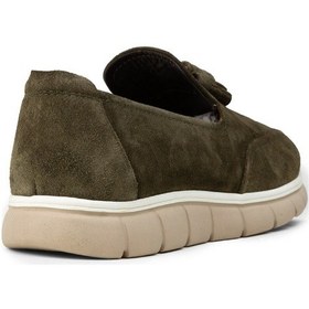 Resim Deery Erkek Hakiki Süet Yeşil Püsküllü Loafer - 02048mysle01 