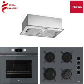 Resim Teka Ankastre Gri Set 5 [ Hlb 8400 St Fırın Gbe 64002 St Ankastre Ocak Gfh 55 Gömülebilir Aspira 