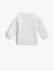 Resim Kız Bebek Bisiklet Yaka Uzun Kollu Desenli Sweatshirt 