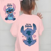 Resim LiLo & StiÇ Grafikli Çocuk Tişörtü - "Stitch'i Seviyorum" Baskılı Canlı Kırmızı Kısa Kollu Üst, Hızlı Kuruyan Nefes Alabilen Kumaş, 1-12 Yaş Erkek ve Kızlar İçin Bol Kesim Yazlık Outdoor Doğum Günü Tatil Hediyesi, Rahat Çocuk Giysisi, Eğlenceli Desenli Tişört, Karakter Baskılı Tişört 