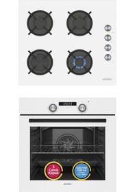 Resim Simfer Trend Dijital 8231 + 3048 Power Turbo 2'li Ankastre Set Beyaz 