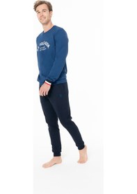 Resim U.S. Polo Assn. Erkek Lisanslı Kışlık Uzun Kol Pijama Takım 18943 Lacivert 