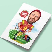 Resim Beyzbol Oynayan Erkek Karikatürlü Tebrik Kartı 