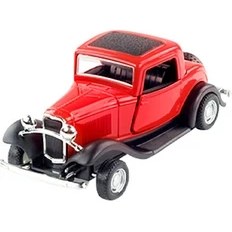 Resim Die Cast 1:32 Retro Hot Rod Çek Bırak Araba Kırmızı 