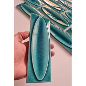 Resim Armada Çini 7x21 Cm Elips Turkuaz Çini Seramik 