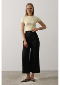 Resim Ge Ticaret Kemer Pens Detaylı Pantolon - Siyah Siyah 