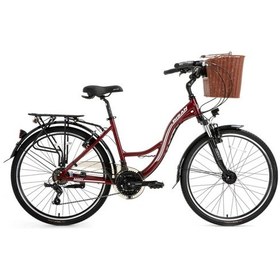 Resim Bisan Sandy Şehir Bisikleti 43 Cm V 26 Jant 21 Vites Bordo Beyaz Bordo 