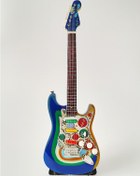 Resim El Yapımı 1/4 Ölçek Minyatür Elektro Gitar Stratocaster Rocky Bl 