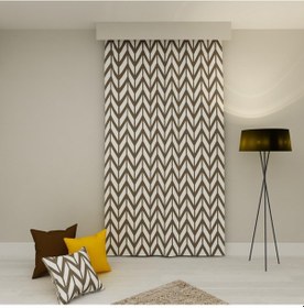 Resim PAREDORA Brown Zigzag Tek Kanat Fon Perde 