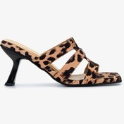Resim Valmenti Kadın Vegan Leopar Topuklu Terlik 1063 23420 Bn Trlk Y25 Leopar Leopar 