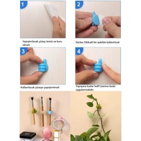 Resim Life For You Kendinden Yapışkanlı Kablo Tutucu 10 Adet Düzenleyici El Figürlü Askı 