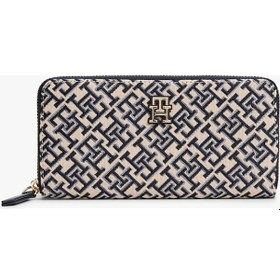 Resim Tommy Hilfiger Th Jacquard Lrg Za Kadın Mavi Cüzdan Aw0aw17478dw6 MAvi 