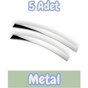 Resim Eko Şahin Yay Alüminyum Metal Lüks Modern Mobilya Çekmece Mutfak Dolabı Kulpu Krom 192mm 5 Adet Krom 