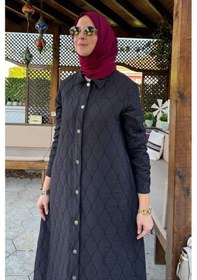 Resim Rabia Şamlı Elmas Kapitone Kap Siyah Çok Renkli 