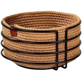 Resim Edora Home Siyah Paslanmaz Yuvarlak Ekmek Sepeti Makrome - Çok Amaçlı Metal Siyah 