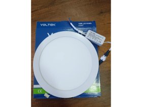 Resim Voltek 18W 8” Yuvarlak Slim LED Panel Armatür Gün Işığı 3000 K 