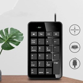 Resim Jingyi Evrensel Sayısal Tuş Takımı USB Tel Mini Numarası Klavye Tuş Dizüstü Masaüstü Pc Bilgisayar Için Numpad 23 Tuşları Klavye (Yurt Dışından) 