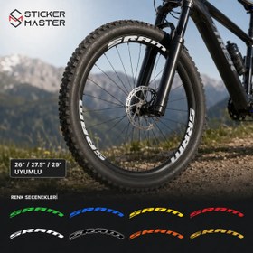 Resim SRAM Uyumlu Bisiklet Jant Sticker Seti 12 Adet | Premium Çıkartma - 26" / Mavi 
