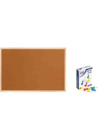 Resim Panda 60x90 Cm Ahşap Çerçeve Mantar Pano + 1 Paket Harita Çivisi Pan116 60 Cm 