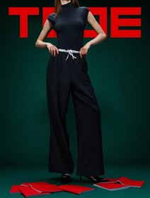 Resim Tvoe Bel Kısmında Fırfırlı Geniş Pantolonlar 258421412 Siyah 