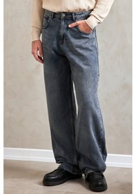 Resim Erkek Ekstra Baggy Jean Pantolon Açık Mavi 