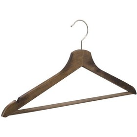 Resim Nyn Ahşap Askı Barlı Elbise Pantolon Askısı Ceviz Renk 18 Adet 