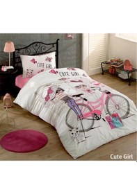 Resim Kristal Cute Girl Tek Kişilik Nevresim Takımı (Kız Desenli) 