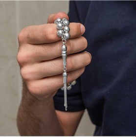 Resim Gümüş Küre Kesim 7 Mm Erkek Tesbih 15038520 