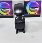 Resim Sunshine022 Kablosuz Şarjlı Multifonksiyonel Rgb Led Ahşap Alarım Saati Ve Avize 