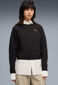 Resim EVOSTRIPE Relaxed Short C Siyah Kadın Sweatshirt 
