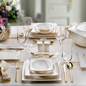 Resim Schafer Glamor Point Yemek Takımı 60 Parça Beyaz 